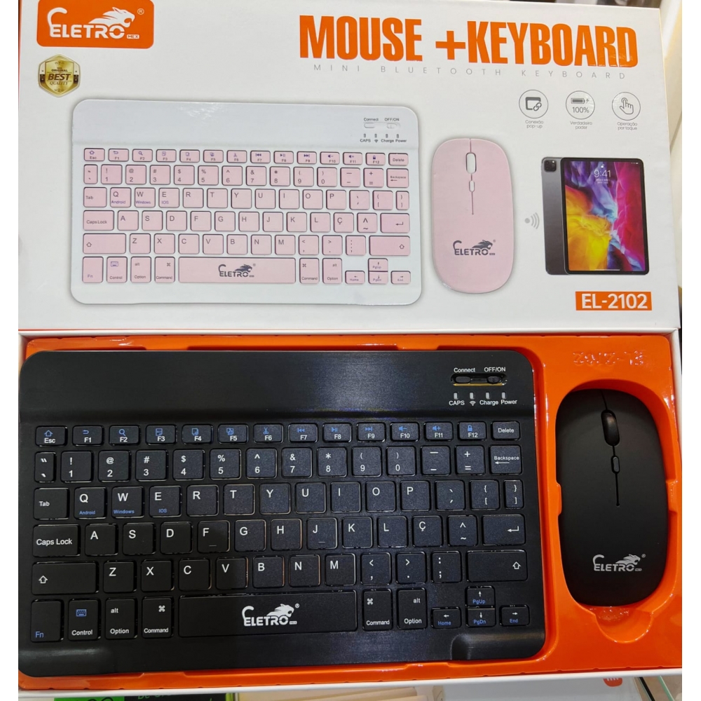 Kit Teclado + Mouse Bluetooth para Tablet