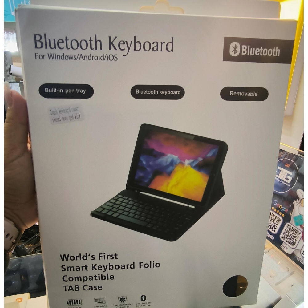 Capa com teclado Bluetooth para tablet Xiaomi Redmi Pad Pro / Poco Pad