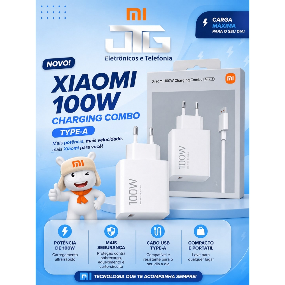 Carregador Original Xiaomi 100Watts com cabo