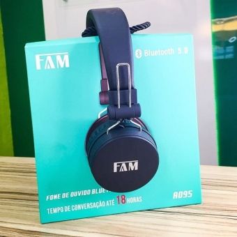 Fone de ouvido Bluetooth FAM A095: até 18 horas de conversação