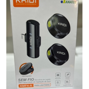 Microfone de lapela sem fio Kaidi Lightning - KMF4-A