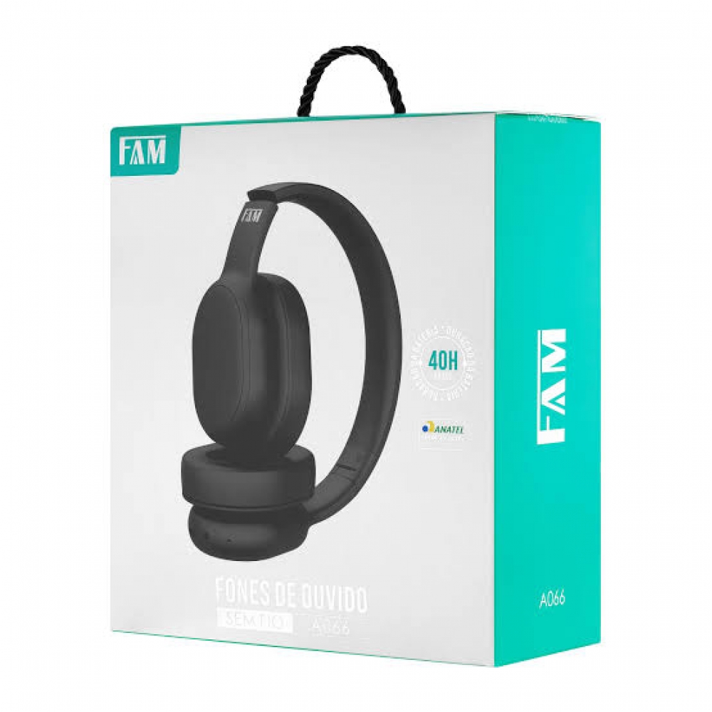 Fone de ouvido Bluetooth Fam A066 - Até 40 horas de duração