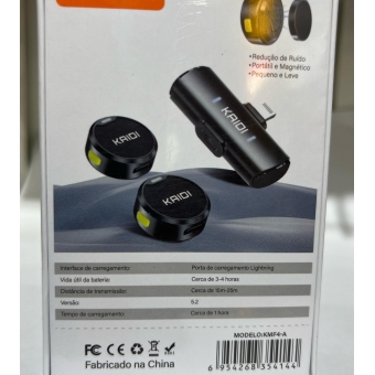 Microfone de lapela sem fio Kaidi Lightning - KMF4-A
