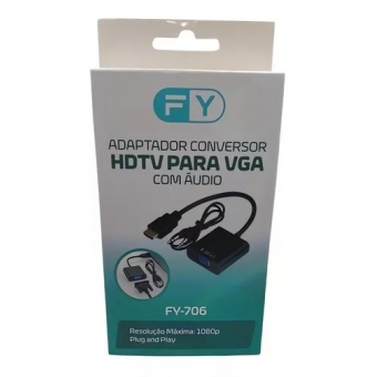 Adaptador Entrada HDMI Saida VGA c/ Audio