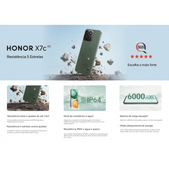 Honor X7C - 8GB Ram 256GB Armazenamento Interno
