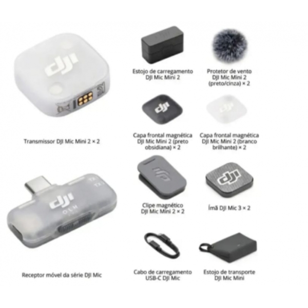 DJI Mic Mini 2 (2 Microfones + Receptor USB-C)