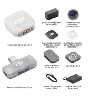 DJI Mic Mini 2 (2 Microfones + Receptor USB-C)