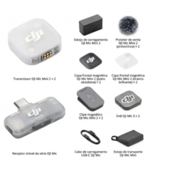 DJI Mic Mini 2 (2 Microfones + Receptor USB-C)